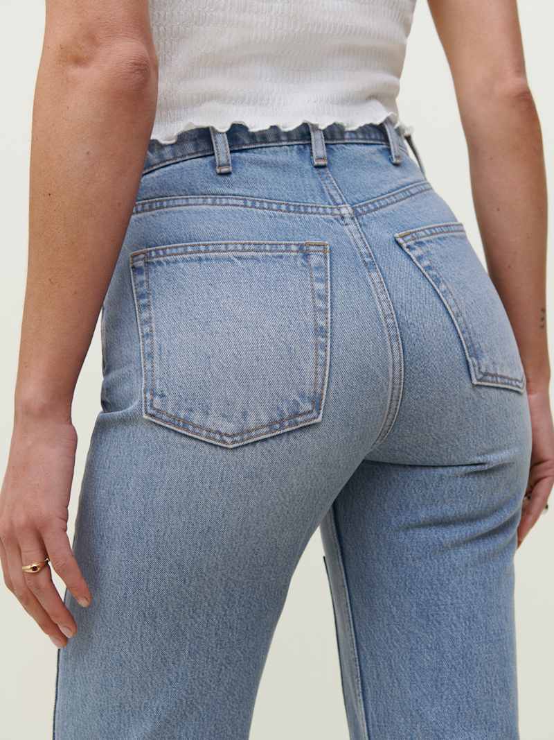 Clayton Carpenter Patch High Rise Straight Jeans