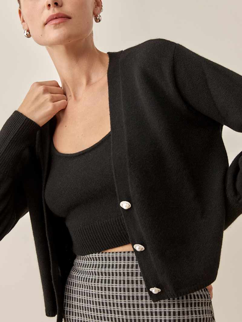 Varenne Cashmere Embellished Button Set