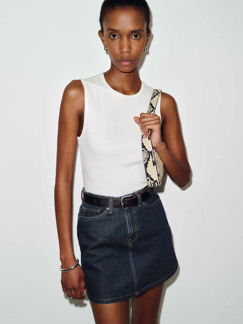 Lydia High Rise Denim Mini Skirt