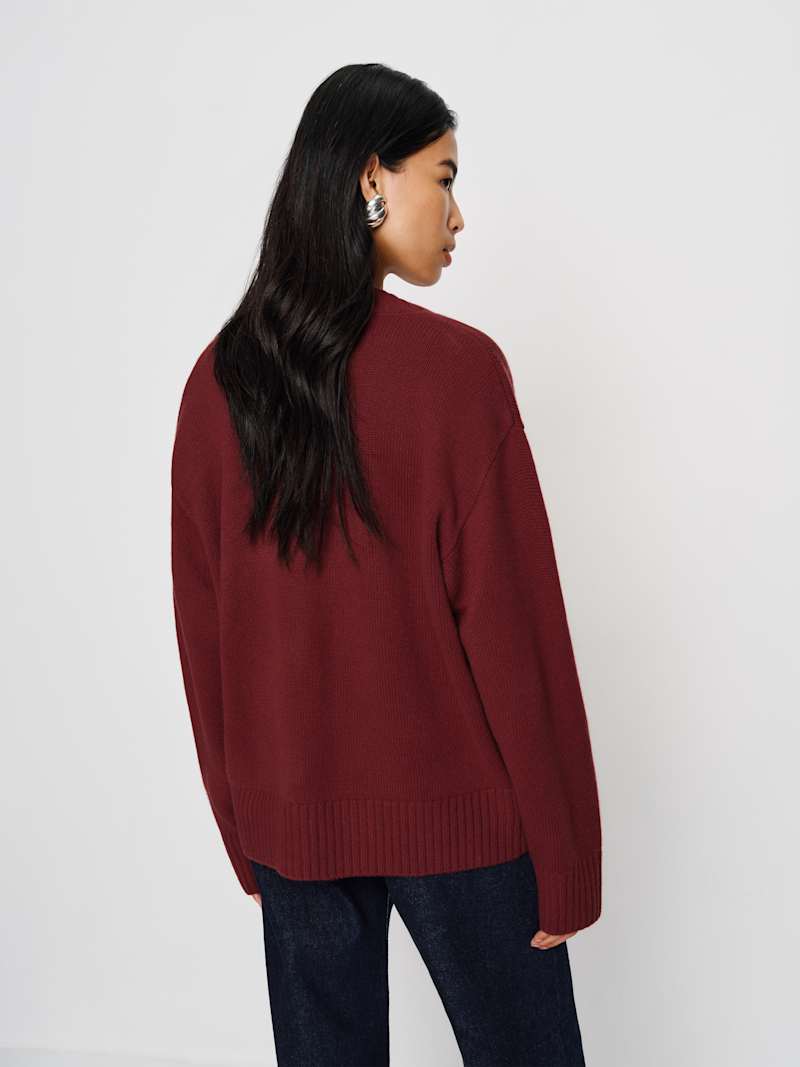 Jadey Cashmere Oversized V-Neck Sweater