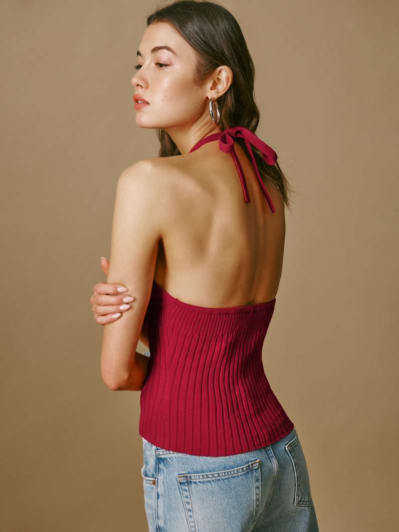 Delia Ribbed Halter Top