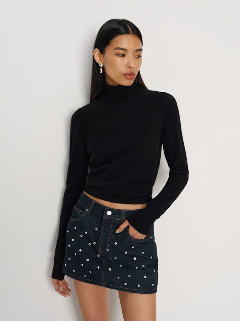 Hazel Low Rise Denim Mini Skirt