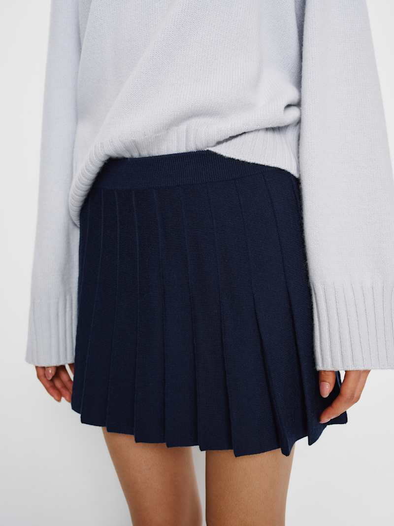 Mina Regenerative Merino Pleated Skirt
