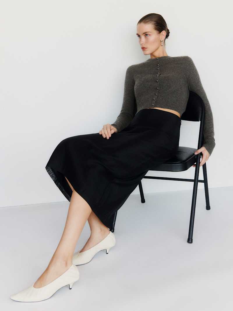 Caspia Cashmere Cropped Cardigan
