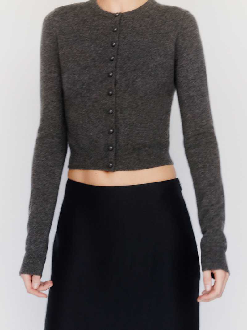 Caspia Cashmere Cropped Cardigan