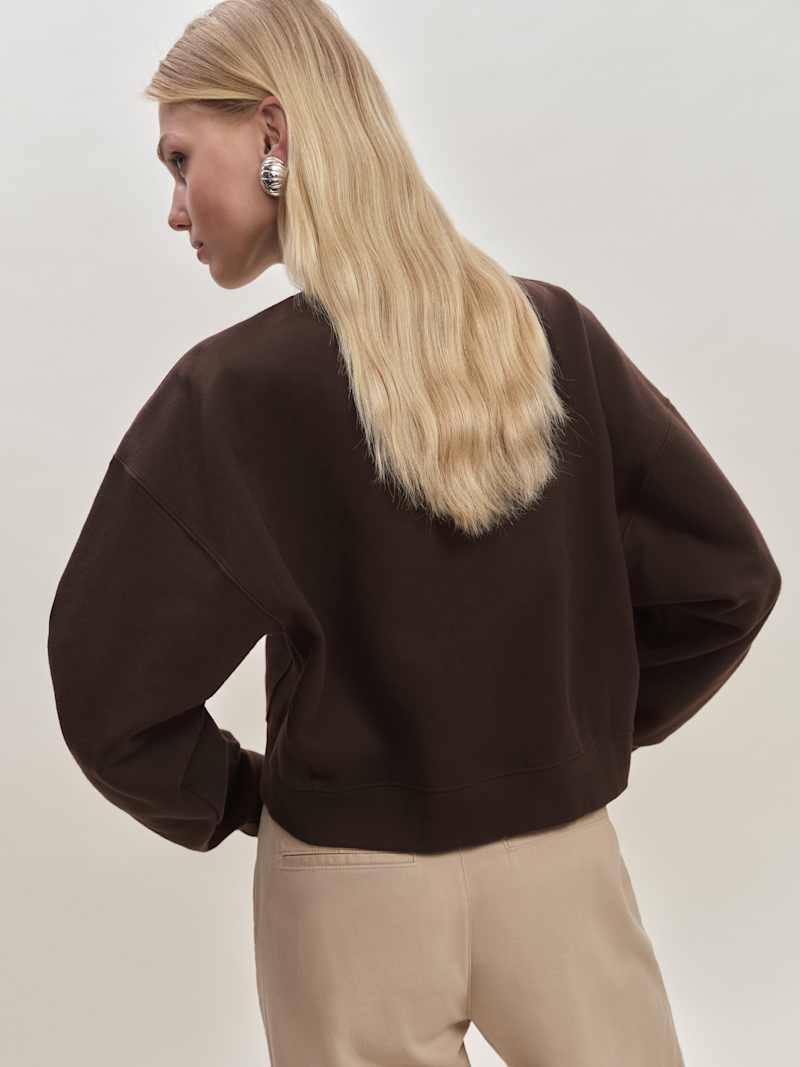 Grace Cropped Vintage Oversized Crewneck Sweatshirt