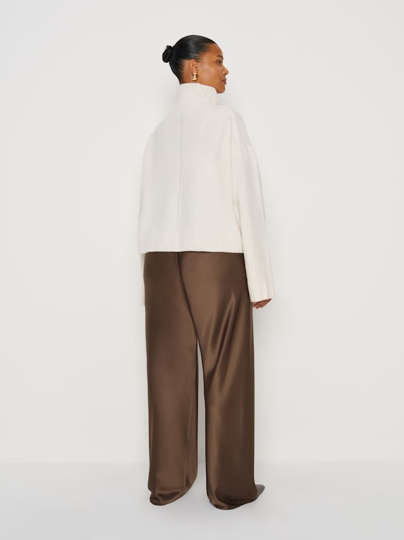 Gale Satin Mid Rise Bias Pant Es