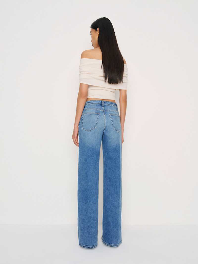 Greta Super Stretch Low Rise Wide Leg Jeans