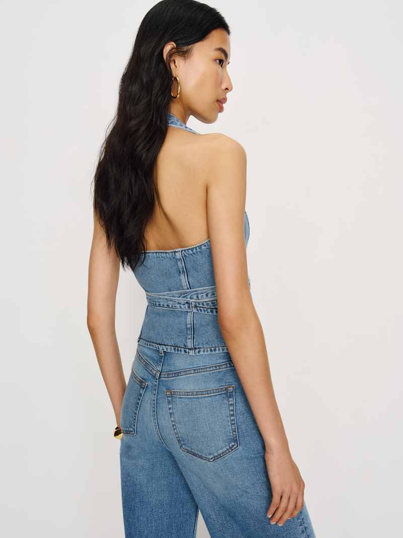 Gaia Denim Halter Top