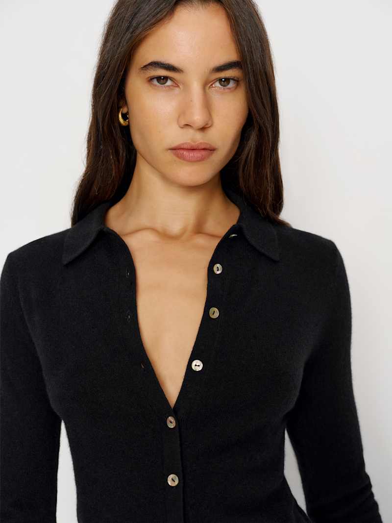 Florentina Cashmere Collared Cardigan