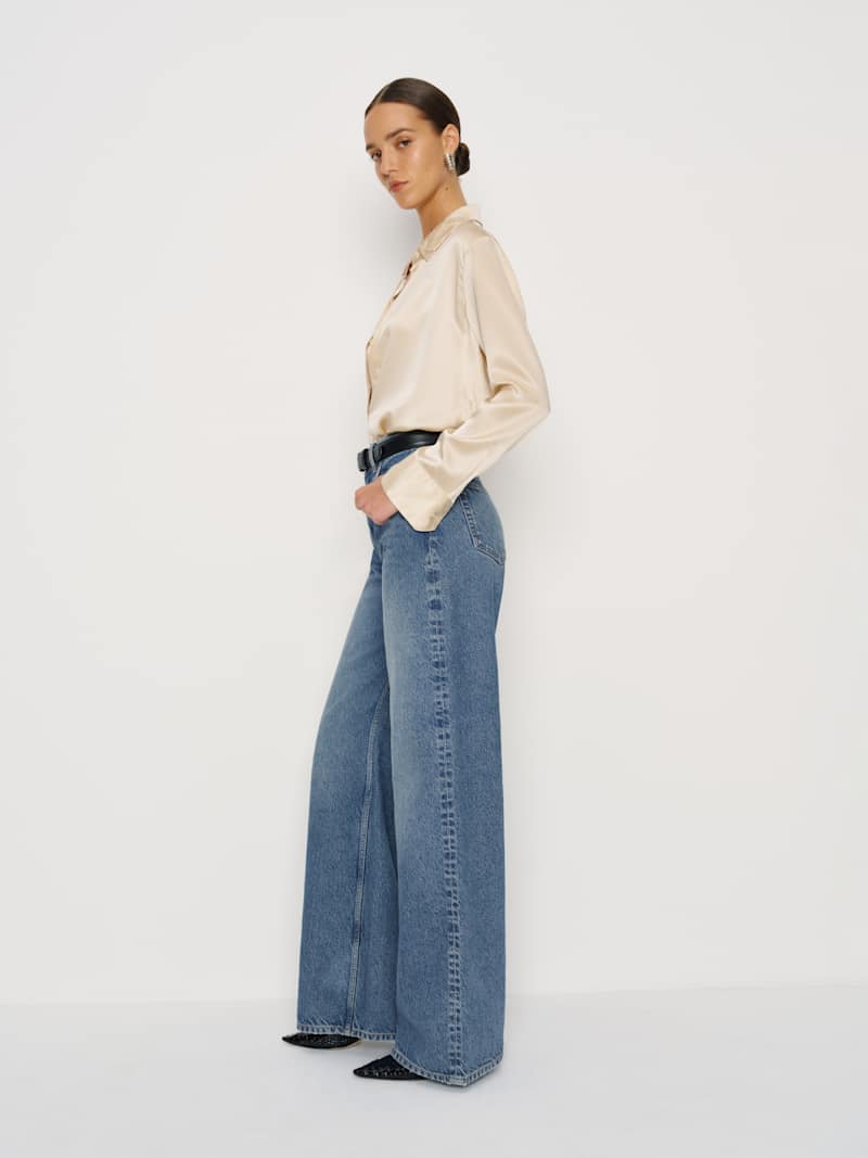 Cary High Rise Slouchy Wide Leg Long Jeans