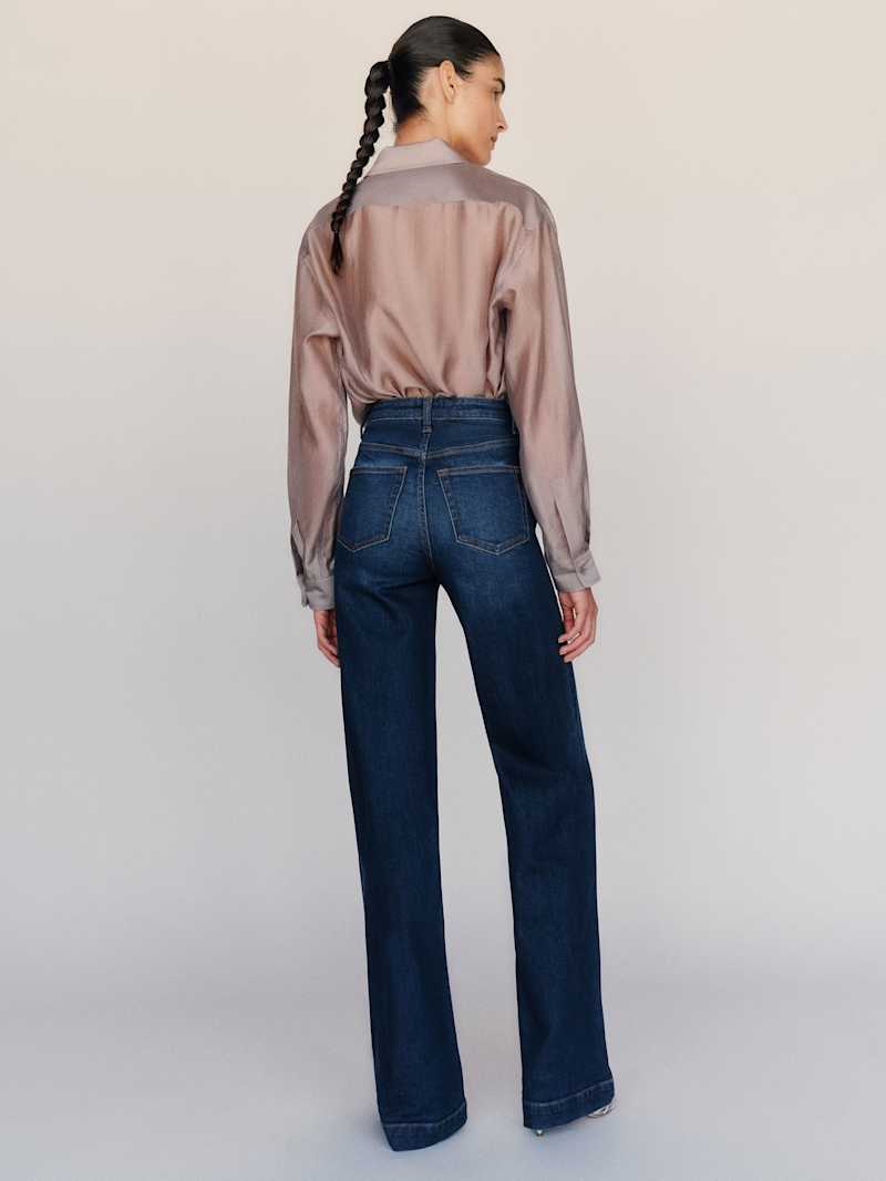 Bex Super Stretch High Rise Wide Leg Short Jeans