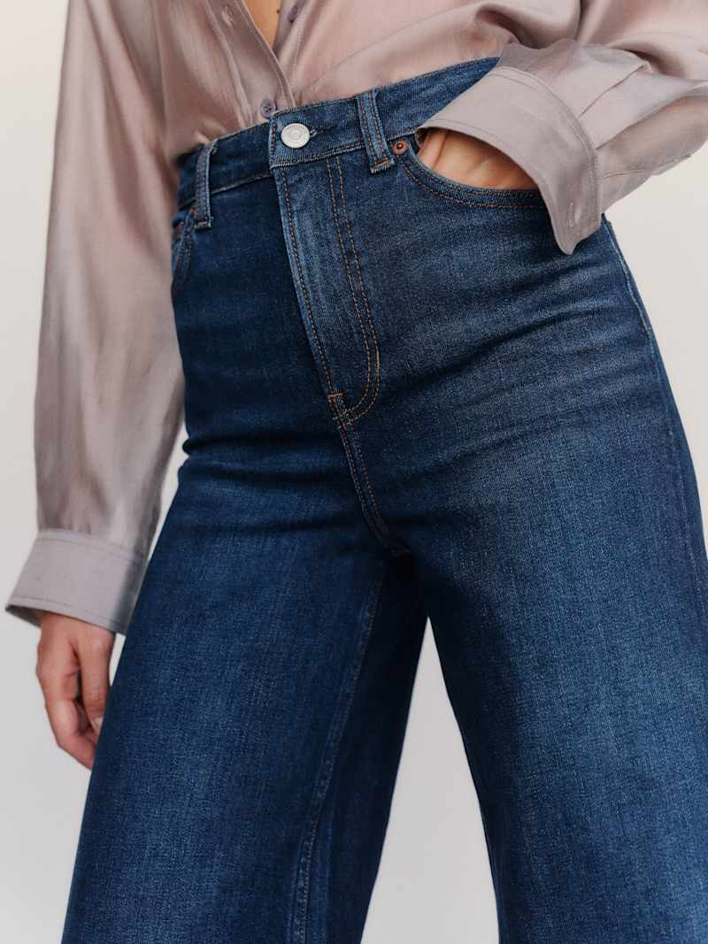 Bex Super Stretch High Rise Wide Leg Short Jeans