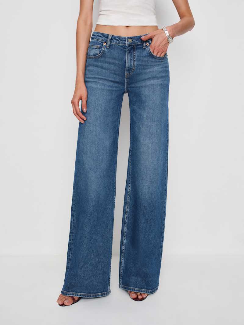 Greta Super Stretch Low Rise Wide Leg Short Jeans