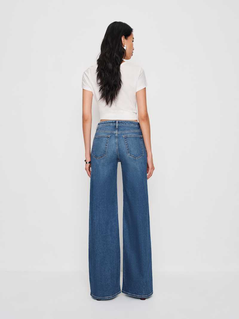 Greta Super Stretch Low Rise Wide Leg Long Jeans