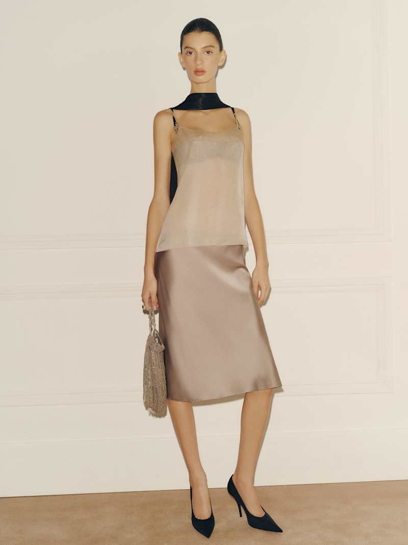 Layla Silk Knee Length Skirt