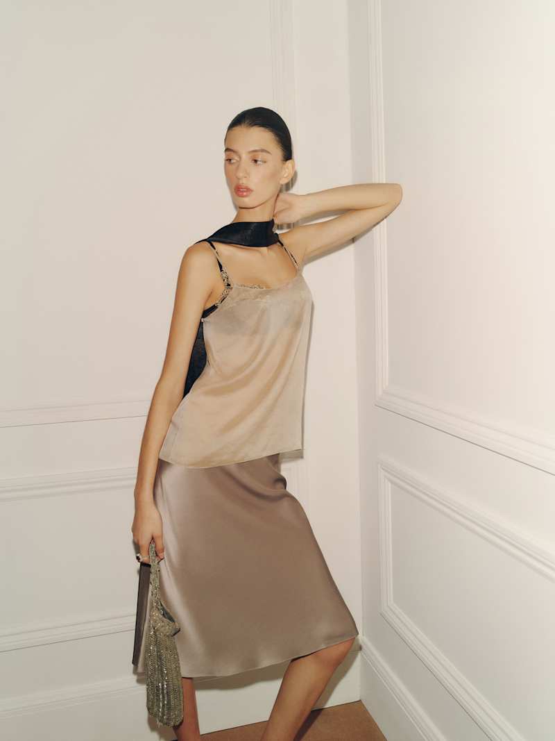 Layla Silk Knee Length Skirt