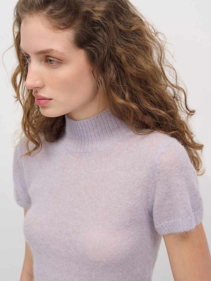 Laurel Sheer Alpaca Mock Neck