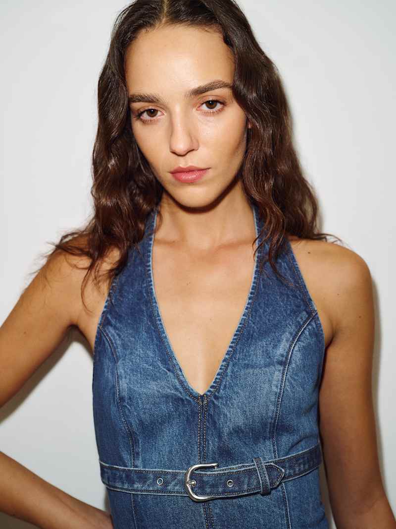 Randy Denim Halter Top