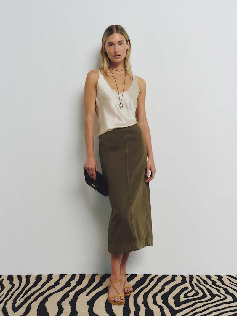 Regina Mid Rise Midi Skirt