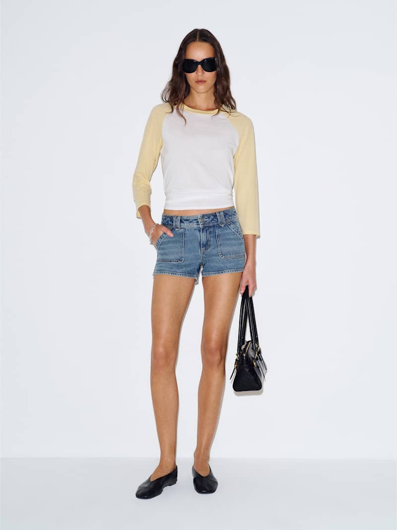 Jackie Stretch Low Rise 2.5 In Micro Jean Shorts