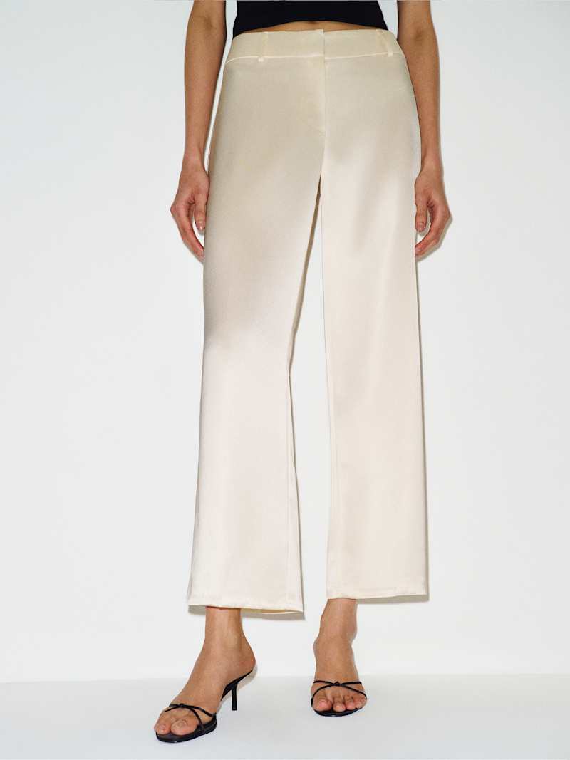 Gisele Satin Low Rise Cropped Pant