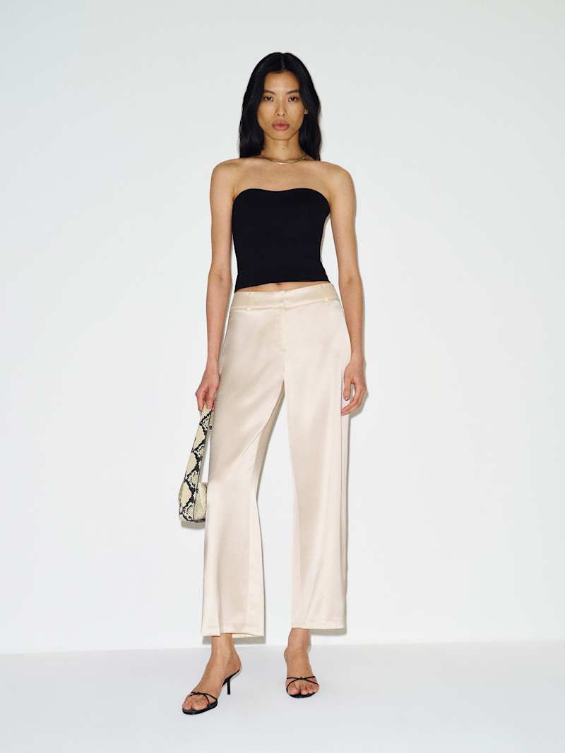 Gisele Satin Low Rise Cropped Pant