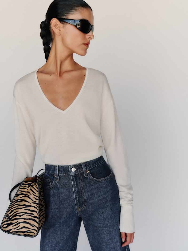 Gina High Rise Bow Leg Jeans