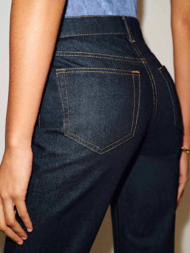 Leda Mid Rise Straight Long Jeans