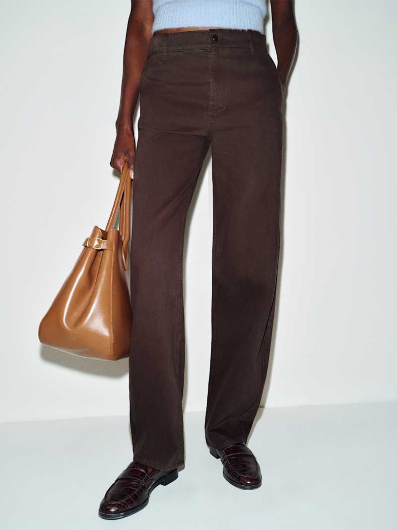Brian Mid Rise Arc Leg Twill Pants
