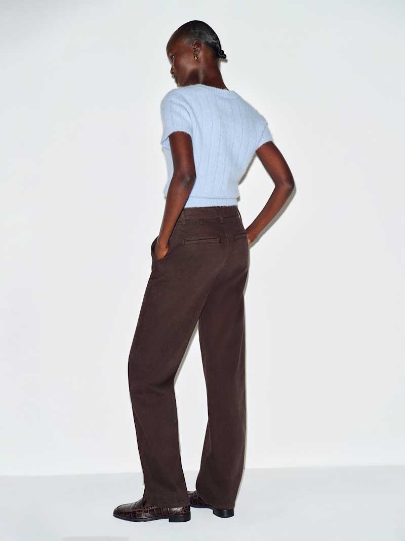 Brian Mid Rise Arc Leg Twill Pants