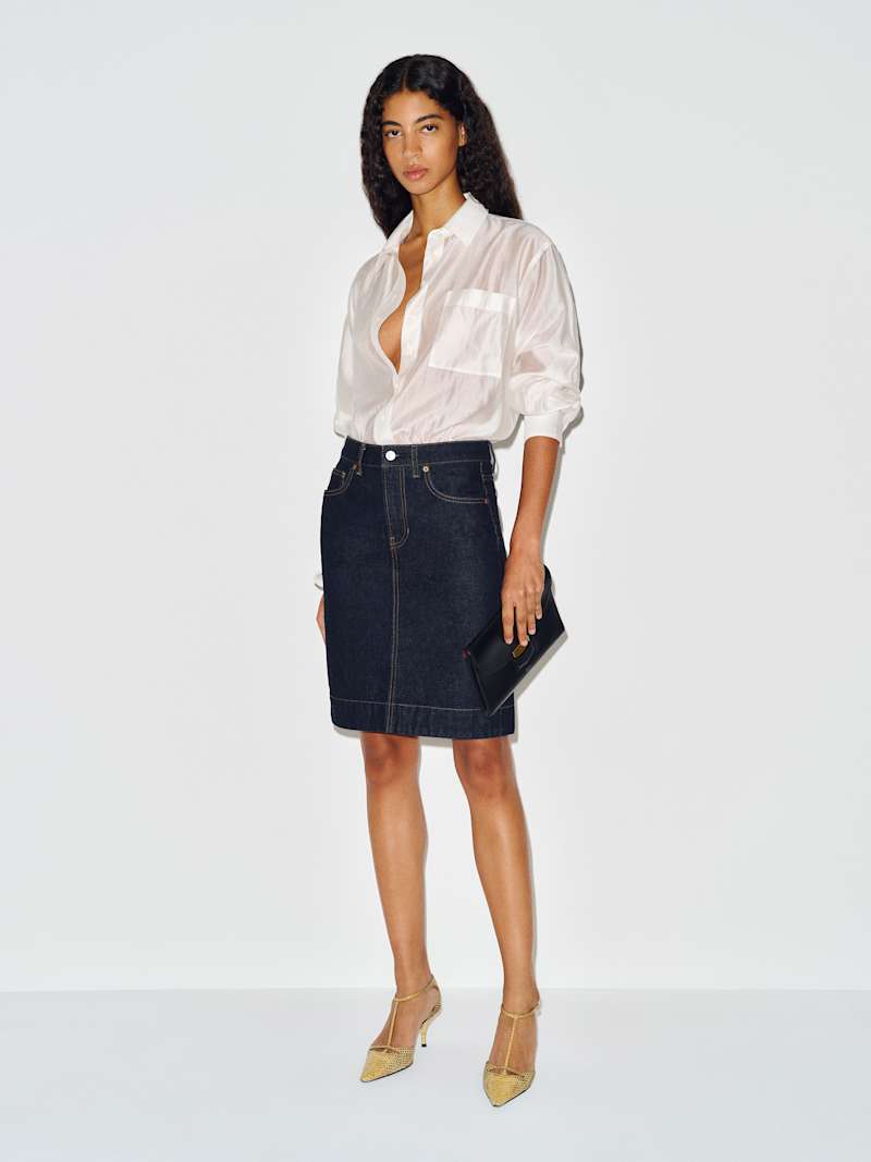 James Mid Rise Knee Length Skirt