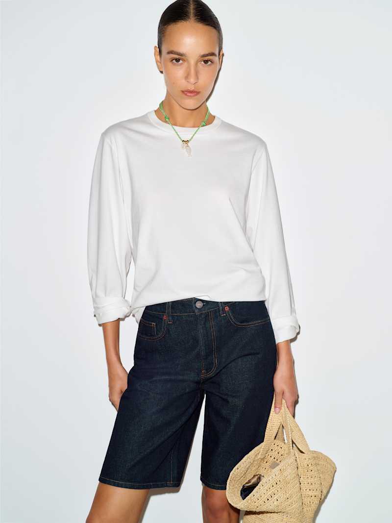 Hayden Mid Rise 8 In Jean Shorts