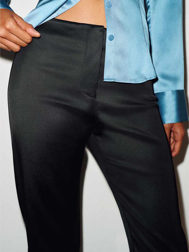 Hadley Mid Rise Satin Pant