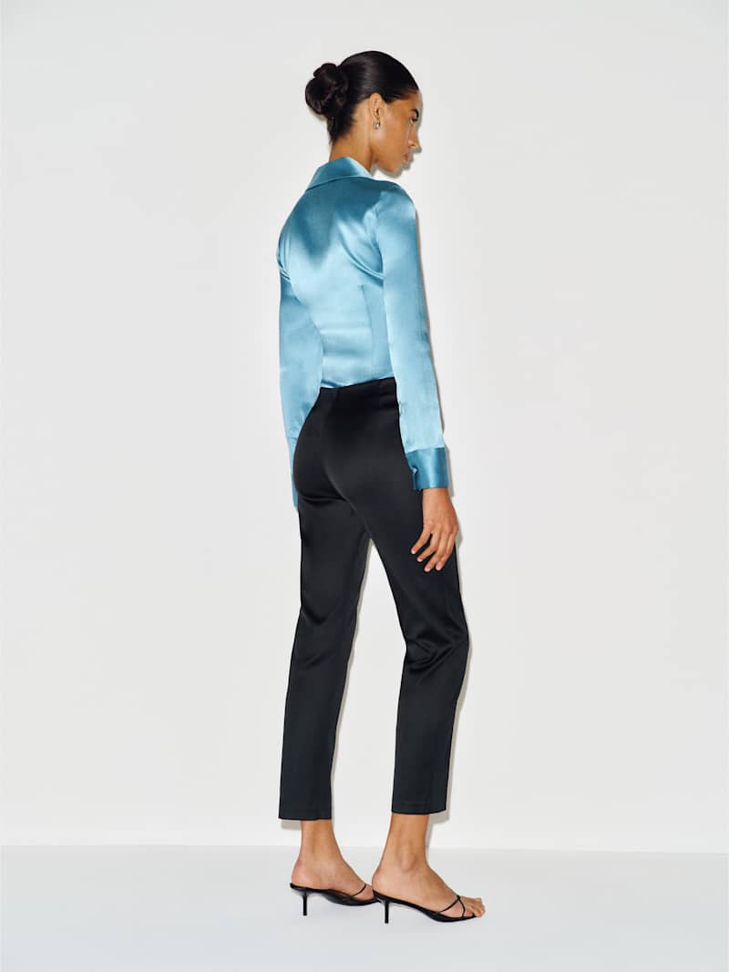 Hadley Mid Rise Satin Pant