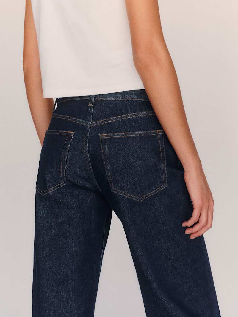 Miles Stretch Mid Rise Straight Short Leg Jeans