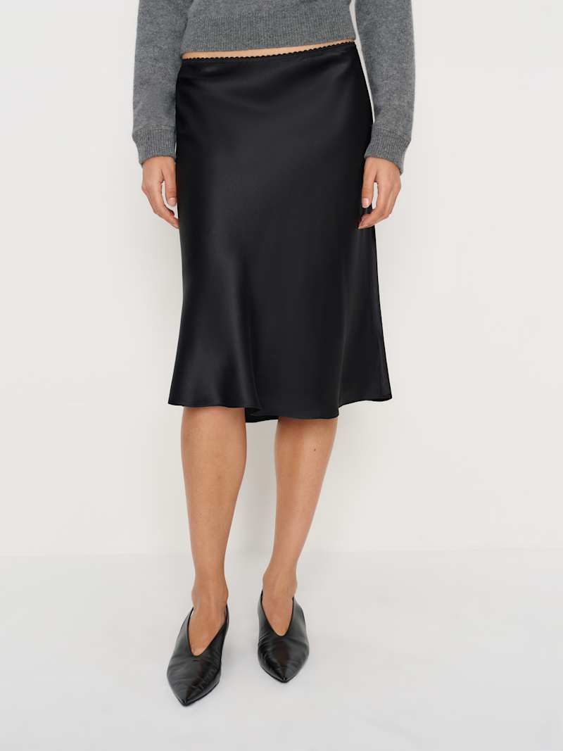 Petites Layla Silk Knee Length Skirt