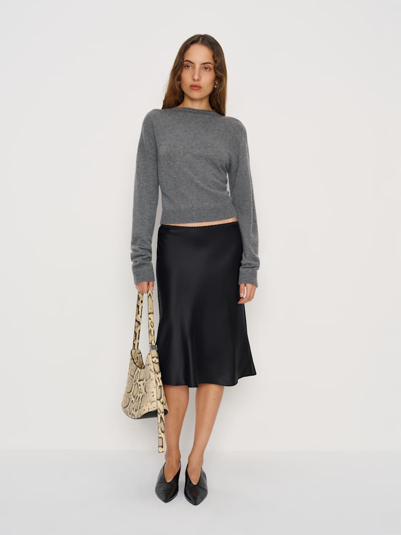 Petites Layla Silk Knee Length Skirt