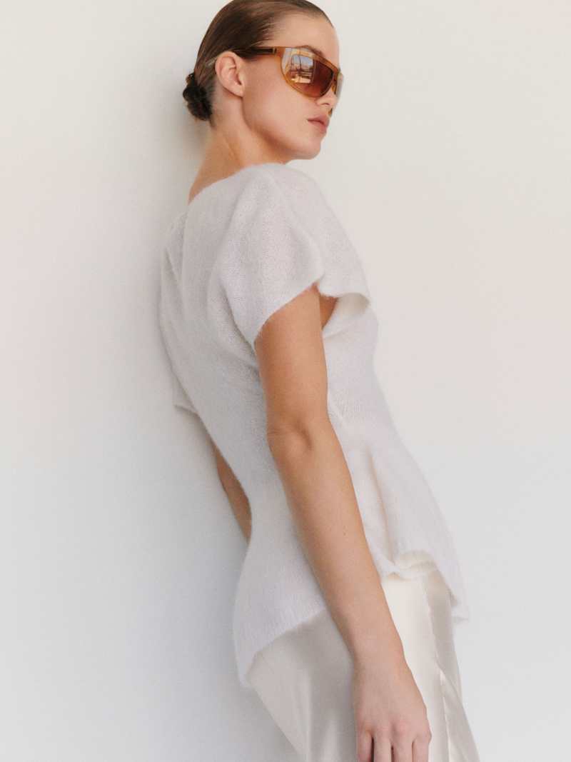 Anna Alpaca Peplum Sweater Top