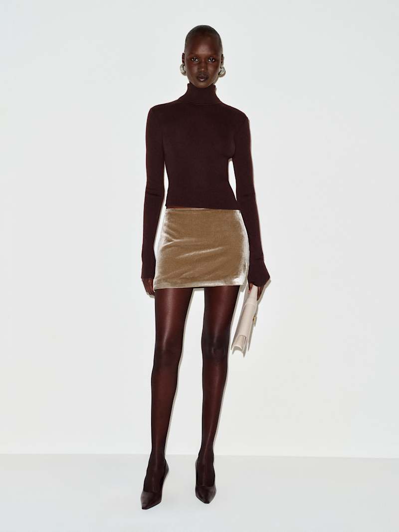 Carla Low Waist Velvet Skirt