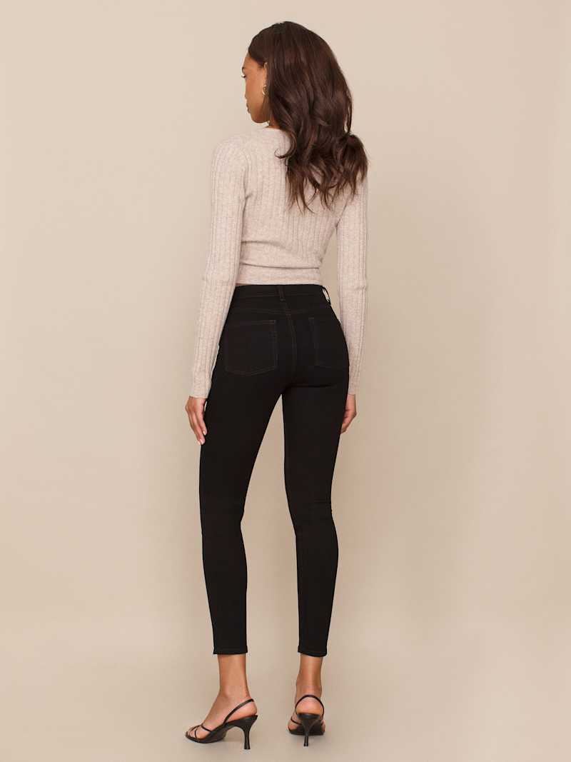 Harper Button Fly High Rise Skinny Jeans