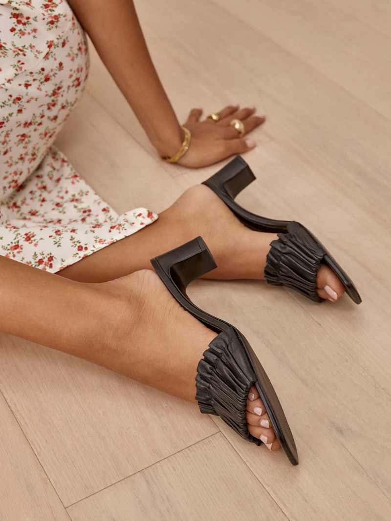 Shereen Ruched Block Heel Mule