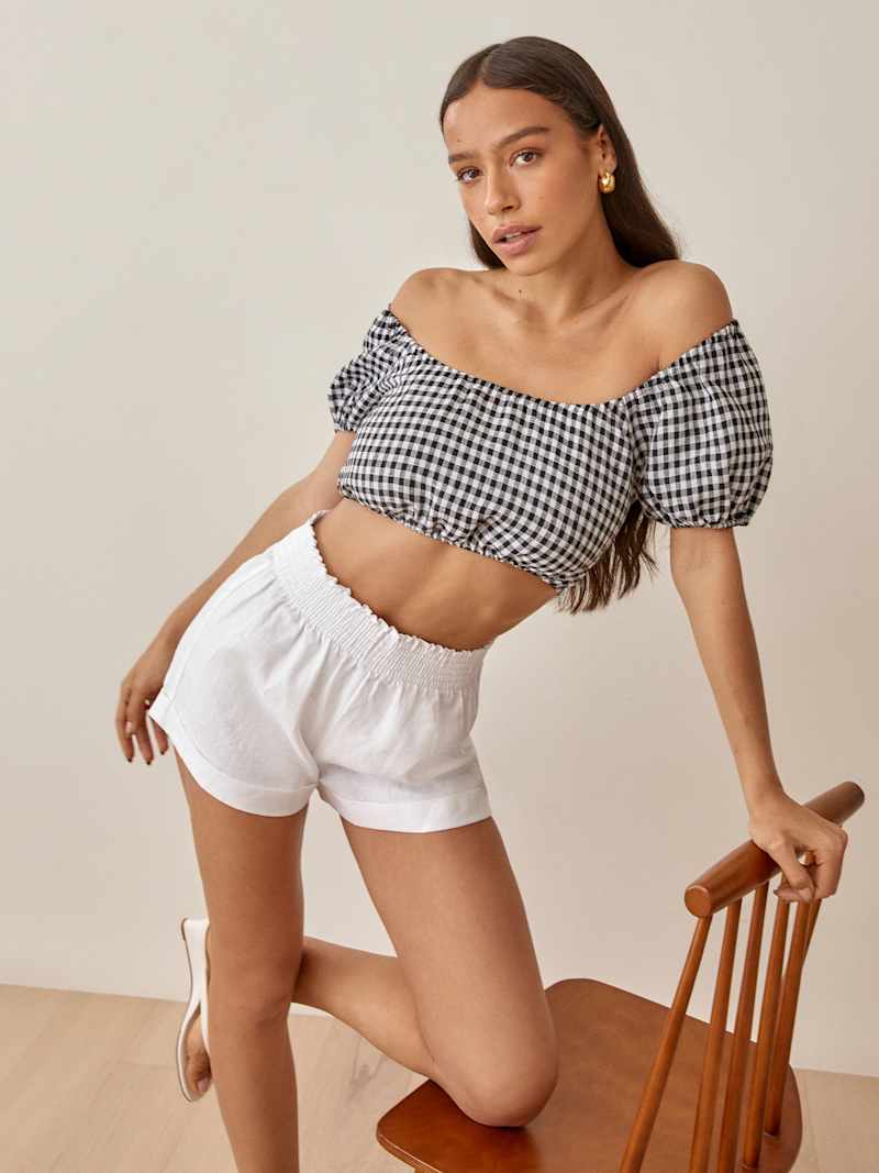 Scallop Linen Top