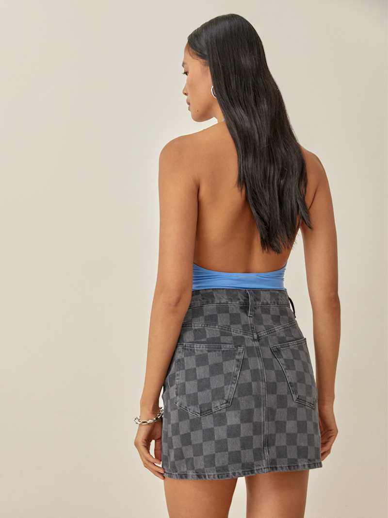 Jackie High Rise Denim Mini Skirt