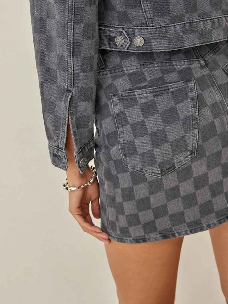 Jackie High Rise Denim Mini Skirt