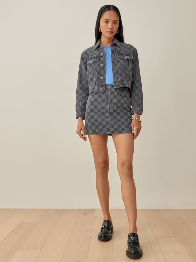Jackie High Rise Denim Mini Skirt