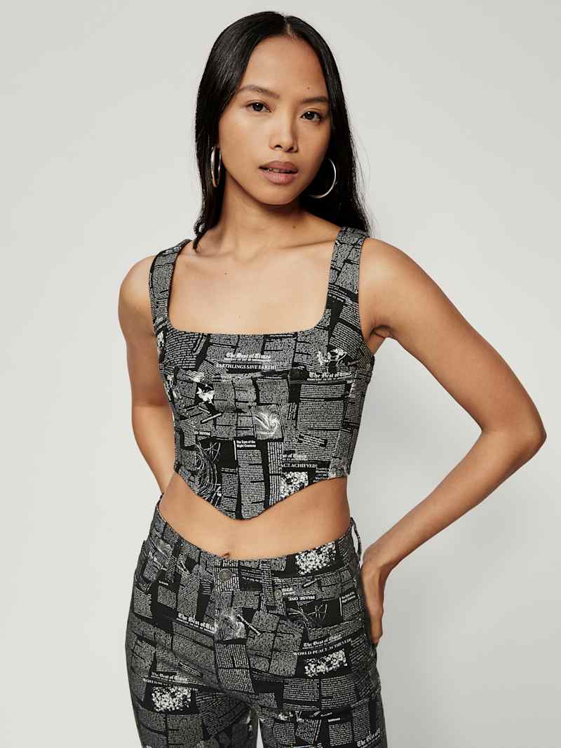 Raya Style Zine Denim Bustier Top